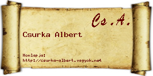 Csurka Albert névjegykártya