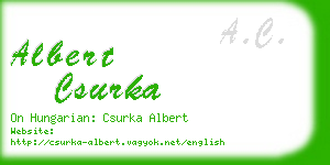 albert csurka business card